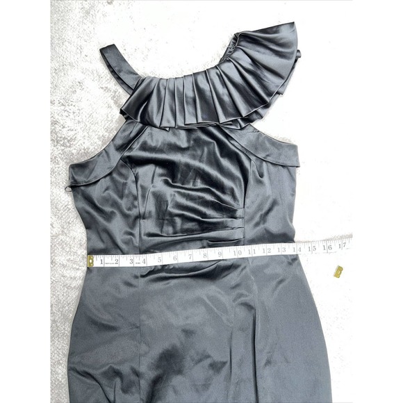 Aryn K. Ruffled Collared Shoulder Sheath Dress Black Size Small Party holiday - Picture 10 of 13